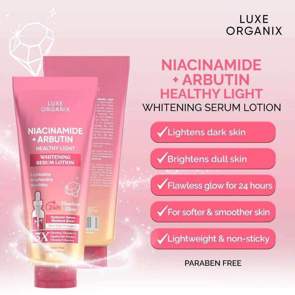 LUXE ORGANIX Niacinamide + Alpha Arbutin Whitening Serum Lotion 350ml