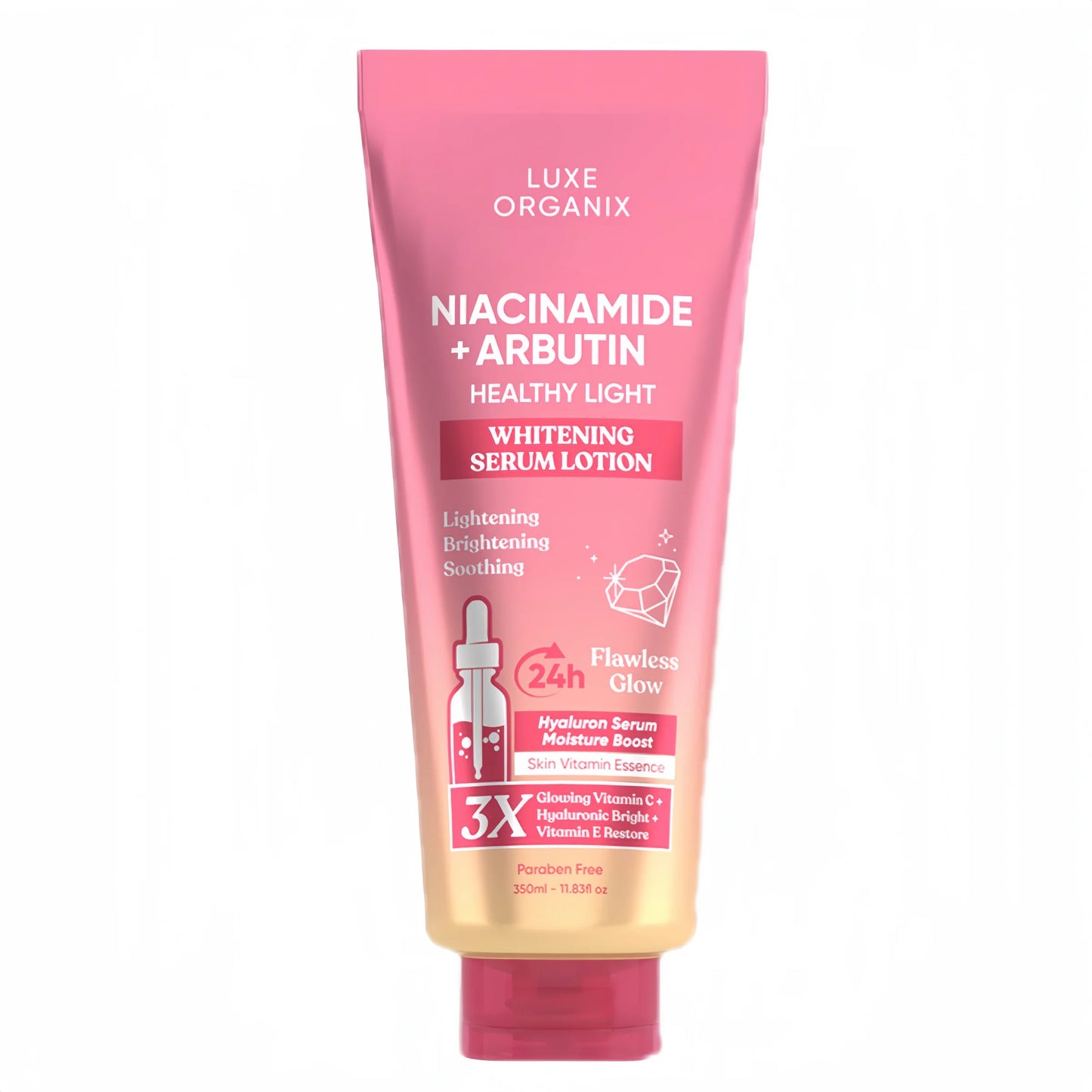 LUXE ORGANIX Niacinamide + Alpha Arbutin Whitening Serum Lotion 350ml