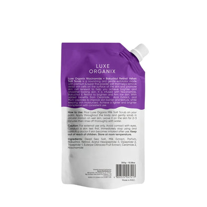 LUXE ORGANIX Niacinamide + Bakuchiol Retinol Velvet Salt Scrub 300g